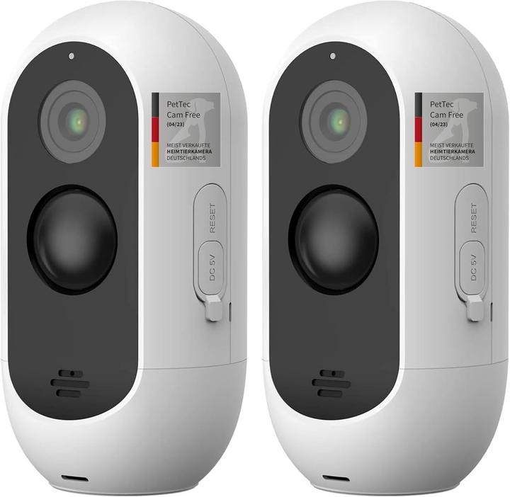 Produktbild PetTec 2er-Haustierkamera-Set mit Bewegungserkennung, Sprachfunktion & Nachtsicht