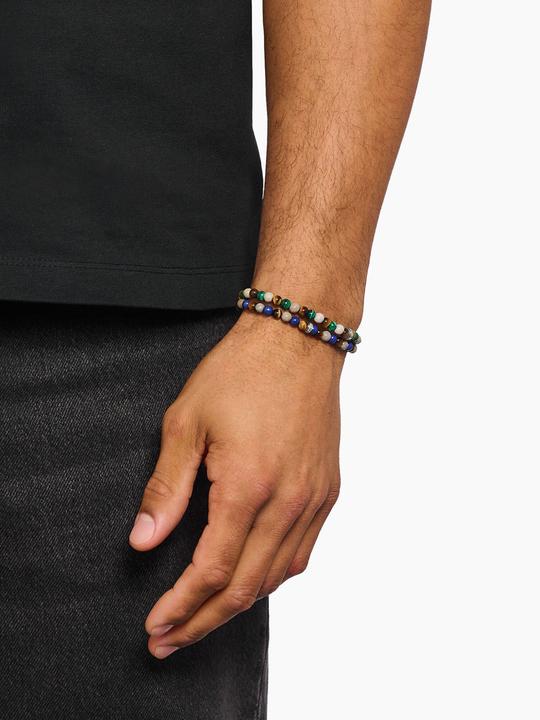 Immagine prodotto Thomas Sabo Bead Armband in Erd und Grüntönen (19 cm, Argento 925)