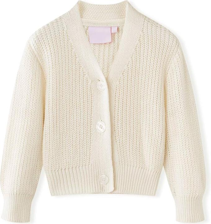 VidaXL Kinder-Strickjacke Schneeweiss 128,Material: 100 (128)