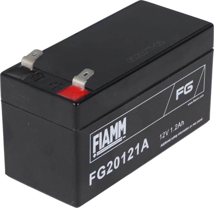 Produktbild Fiamm FG20121A 12V 1,2Ah Abmessungen 97,0 x 42 x 59,0 mm, 4,8mm Faston Steckkontakte (12 V, 1.20 Ah)