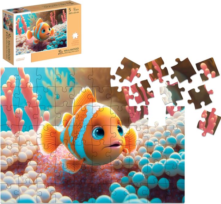 Produktbild Milliwood Puzzle Holz S Clownfish (70 Teile)