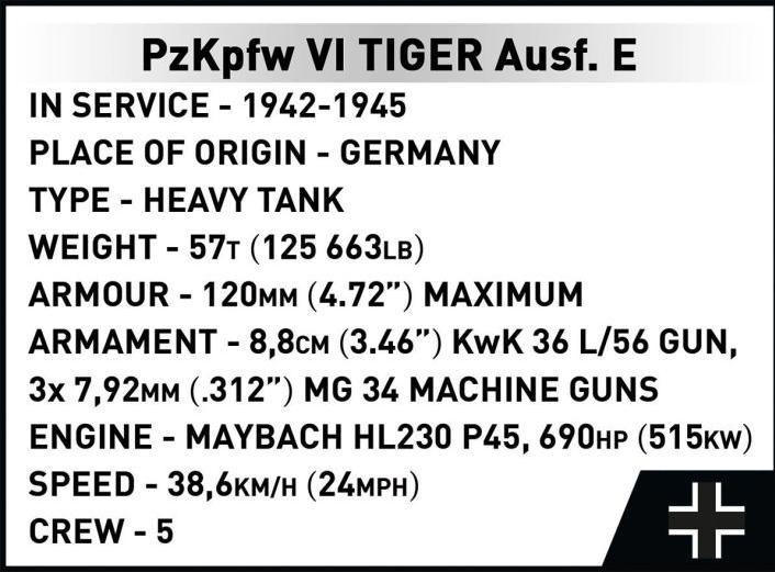 Produktbild Cobi HCWWII Panzerkampfwagen VI Tiger (Sd.Kfz 181)