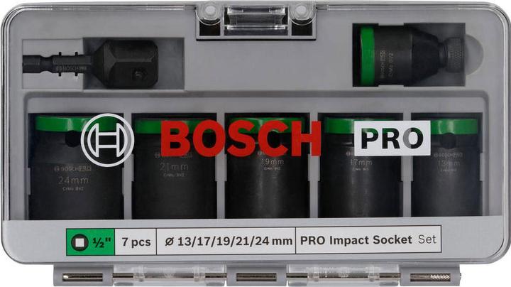 Actual product image Bosch Professional Zubehör PRO Impact socket set (13 mm, 17 mm, 19 mm, 21 mm, 24 mm)