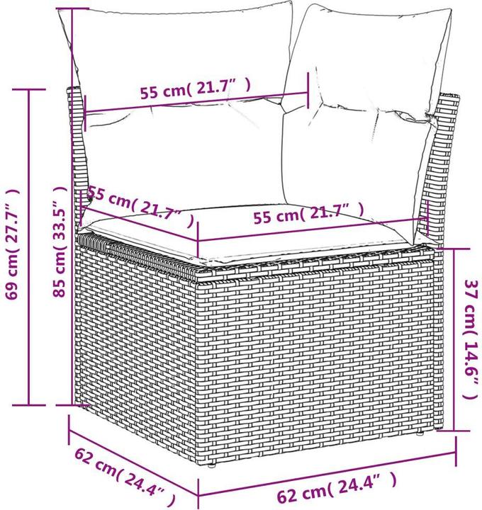 Produktbild VidaXL Gartenmöbel Sofa Garnitur Gartengarnitur Garten Sitzgruppe 7-tlg. Beige