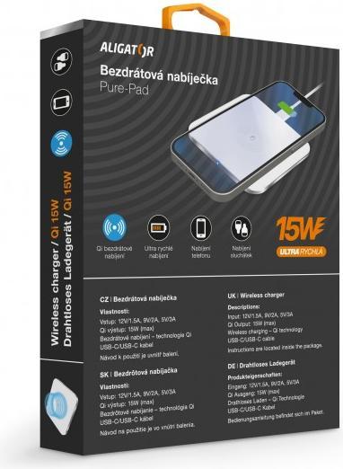 Productafbeelding Aligator CHQ005 mobiel apparaat draadloos opladen ontvanger mobiele telefoon / smartphone USB Type-C (15 W)