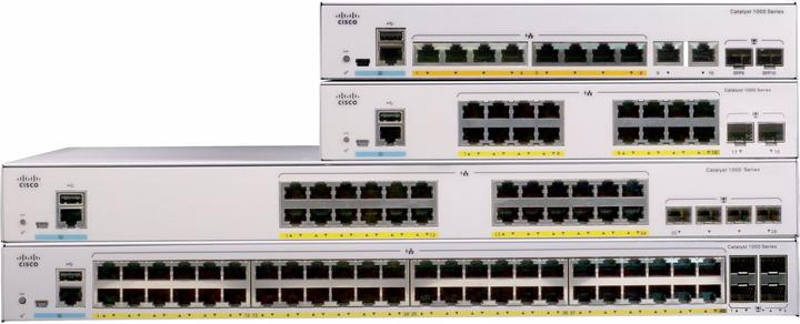 Produktbild Cisco 24 Port Rail PoE+ Switch C1000-24P-4G-L (24 Ports)