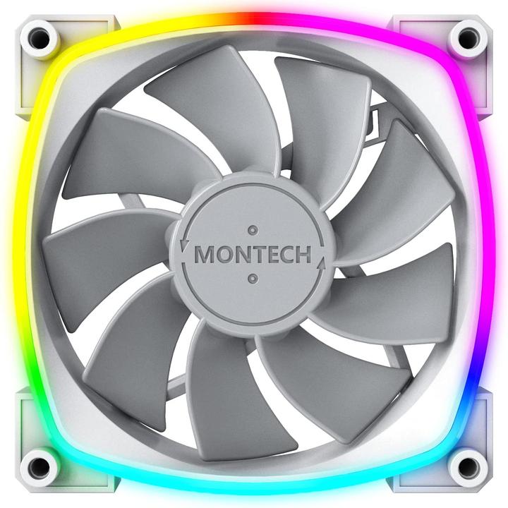 Actual product image Montech RX120 PWM ARGB fan - 120mm, white (120 mm, 1 x)