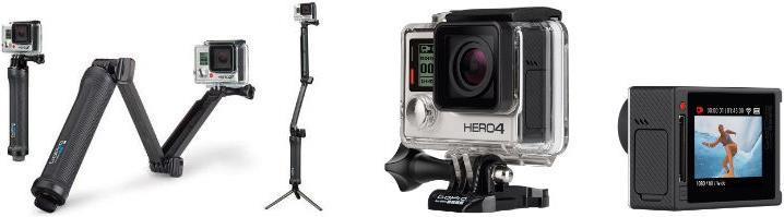 GoPro Hero 4 Silver Edition incl. three-way grip (handle, tripod)