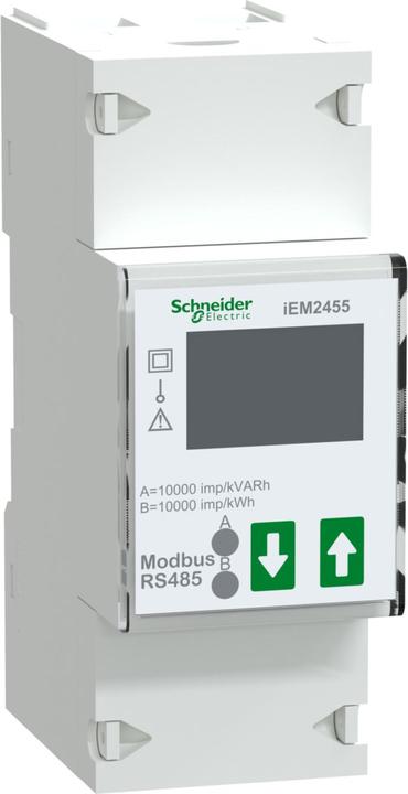 Produktbild Schneider Electric A9MEM2455 - Energiezähler 1-phasig 100 A 2 S0 MID Modbus