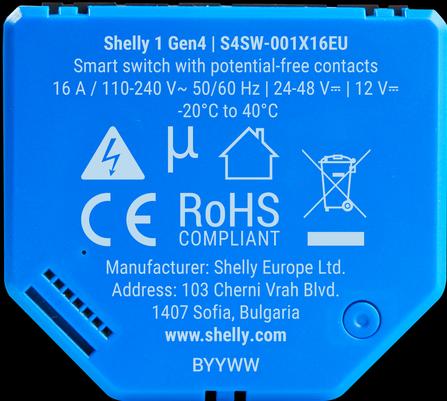 Shelly 1 Gen4 (Schaltaktor)
