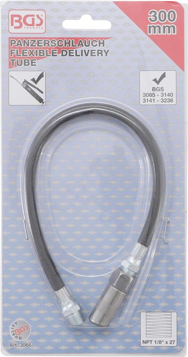 Actual product image BGS Flexible Delivery Tube for Grease Gun 300 mm