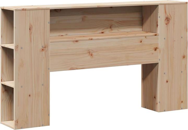 Actual product image VidaXL Solid wood bed Wooden bed Bed with shelf without mattress 160x200cm pine (160 x 200 cm)