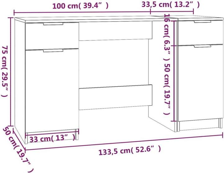 Actual product image VidaXL Elfreda (100 x 50 x 75 cm)