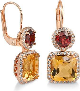 Breuning OHRSCHMUCK - E.GRANAT/E.CITRIN/BRILL. 0,508 Ct. H/si (750/18 K Gold)