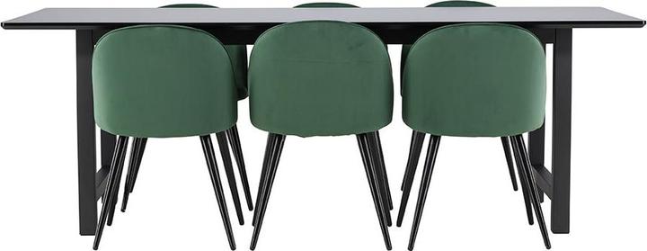 Produktbild Ebuy24 Essgruppe Oslo schwarz (220 x 100 x 75 cm)