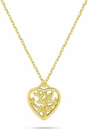Actual product image Brilio Silver - Delicate Silver Flower Heart Necklace NCL182W