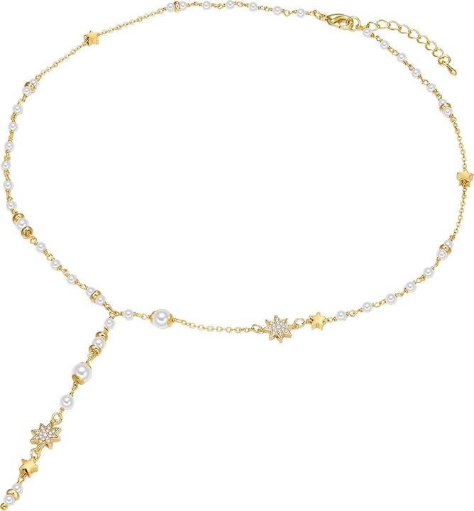 Immagine prodotto Lulu & Jane Star metal alloy cubic zirconia shell bead yellow gold 45,0 cm di catena di base + 5,0 cm di (Lega metallica, 45 - 50 cm)