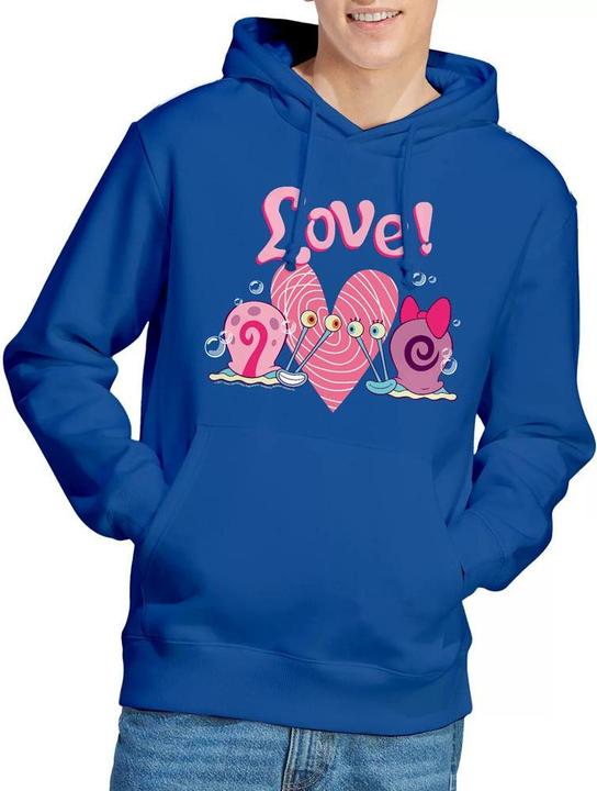 Immagine prodotto Spongebob Squarepants Valentine's Love Felpa con Cappuccio Gary e Snellie Uomo (M)