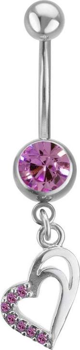 Produktbild Bijouteria Bauchpiercing (Messing rhodiniert, Chirurgenstahl 316L, Kristall)