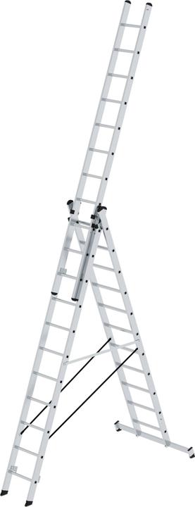Munk Multi-purpose ladder 3-section with nivello� crossbar 3x11 rungs (Multi-purpose ladder, 333.50 cm)