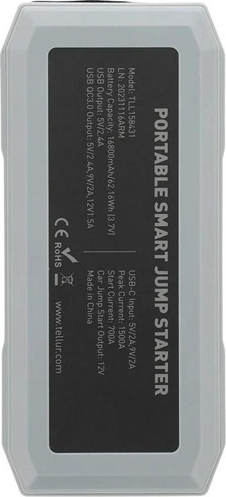 Immagine prodotto Tellur Avviatore portatile per auto, 1500A, banca di energia, 16800mAh, luce LED (1500 A, 16800 mAh)