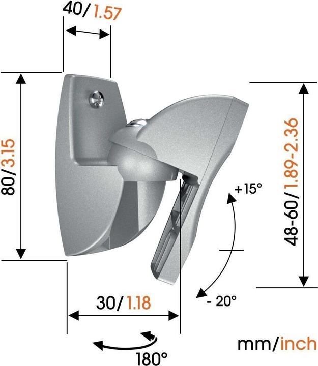 Actual product image Vogels Vlb 500 (1 pair, Wall installation, Pivoting, Tiltable)