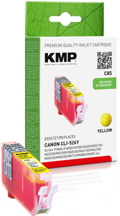 Actual product image KMP C85 Ink Cartridge yellow compatible with Canon CLI-526 Y (Y)