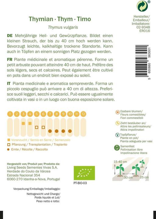 Image du produit Living Seeds Thymian (Germes)