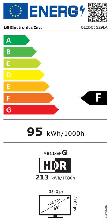 Energielabel LG OLED65G29LA (65", G2, OLED, 4K, 2022)