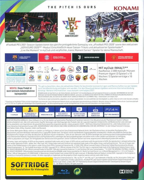 Actual product image Konami eFootball PES 2021 Season Update (PS4, Multilingual)