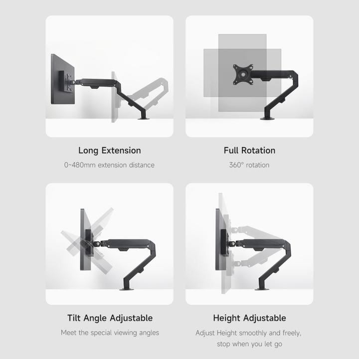 Immagine prodotto WaveShare Supporto universale per monitor da tavolo 17-30 pollici 2-9Kg compatibile VESA (30")