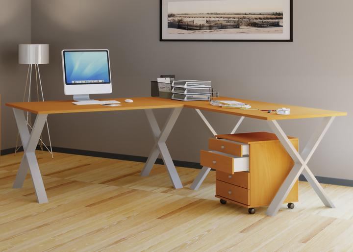 Actual product image VCM Office furniture corner desk Lona depth 50 cm X silver (130 x 130 x 50 cm)