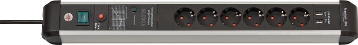 Actual product image Brennenstuhl Premium-Protect-Line (6 x, USB, 3 m)