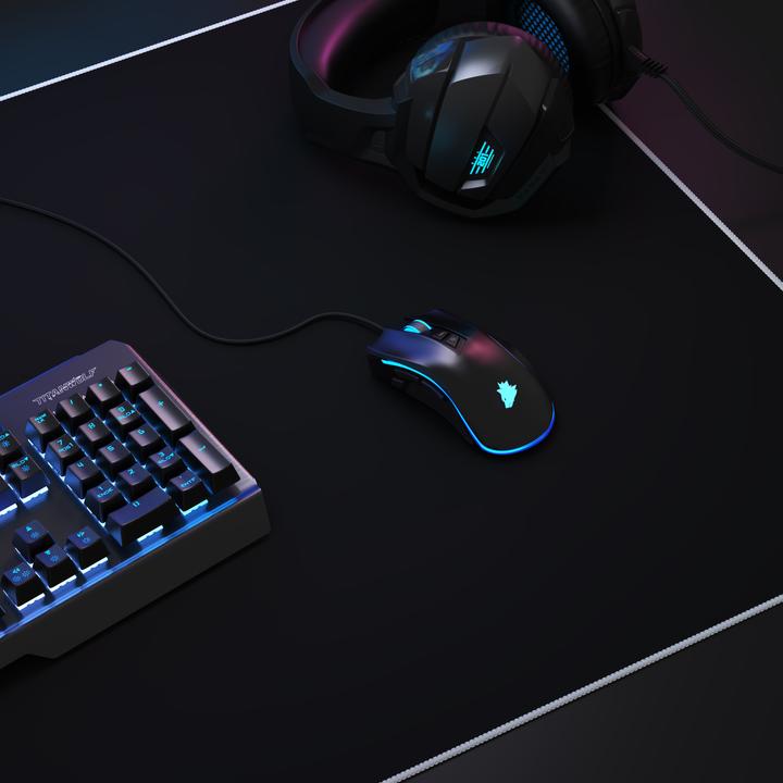 Produktbild Titanwolf Gaming Mauspad, XXXL Speed Mausmatte 1200 x 600 mm, Geschwindigkeit & Präzision, Symbol weiss