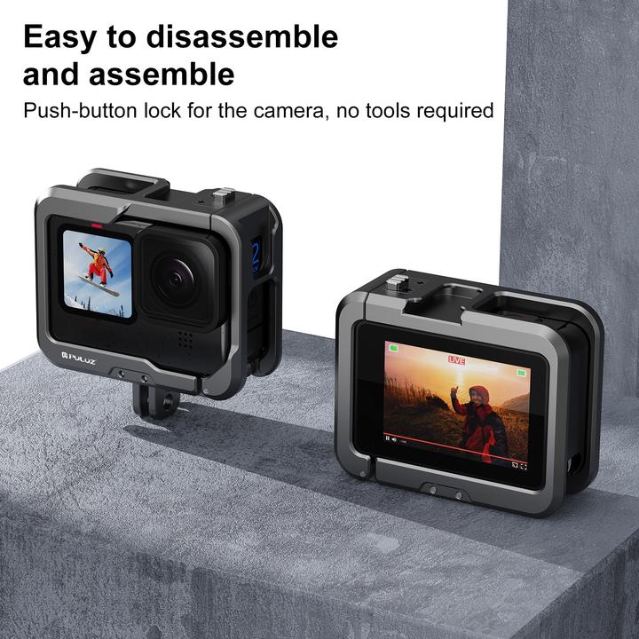 Image du produit Puluz Support GoPro en aluminium (Hero 10, Héros 9, Hero 11, GoPro Hero 13, Hero 12)