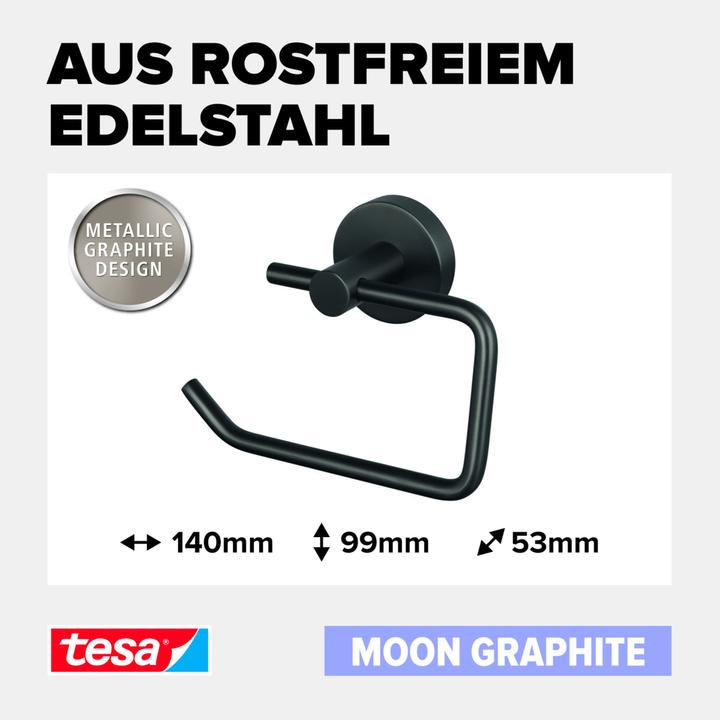 Actual product image tesa ® MOON toilet roll holder in Graphite