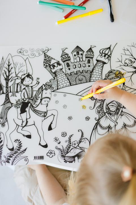 Actual product image Funny Mat Reusable Painting Mat THE PRINCE AND THE PRINCESS (48 x 33.5 cm)