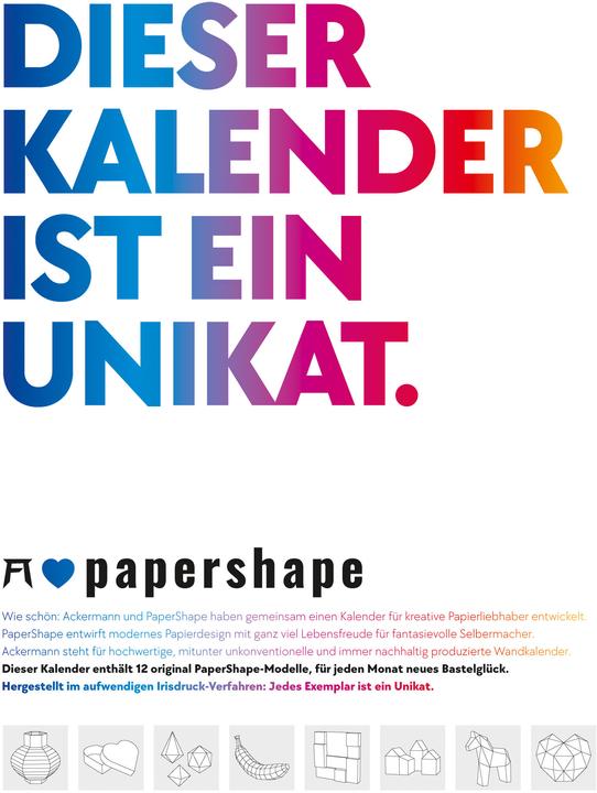 Actual product image PaperShape - This calendar is unique - Perpetual calendar (49 x 66 cm, German)