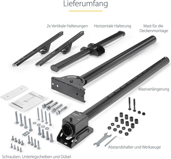 Actual product image StarTech Flat-Screen TV Ceiling Mount (Ceiling, 75", 50 kg)