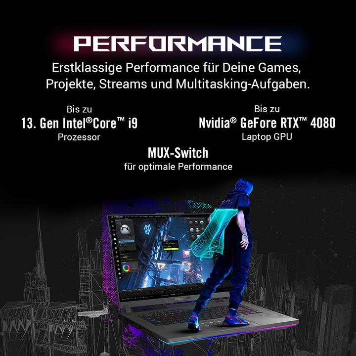 Produktbild ASUS ROG Strix G16 RTX 4060 (16", Intel Core i9-13980HX, 32 GB, 1000 GB, DE)