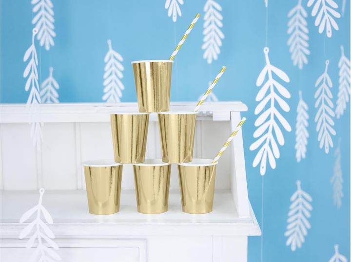Produktbild Partydeco Metallisierte Papierbecher Gold (6 x)