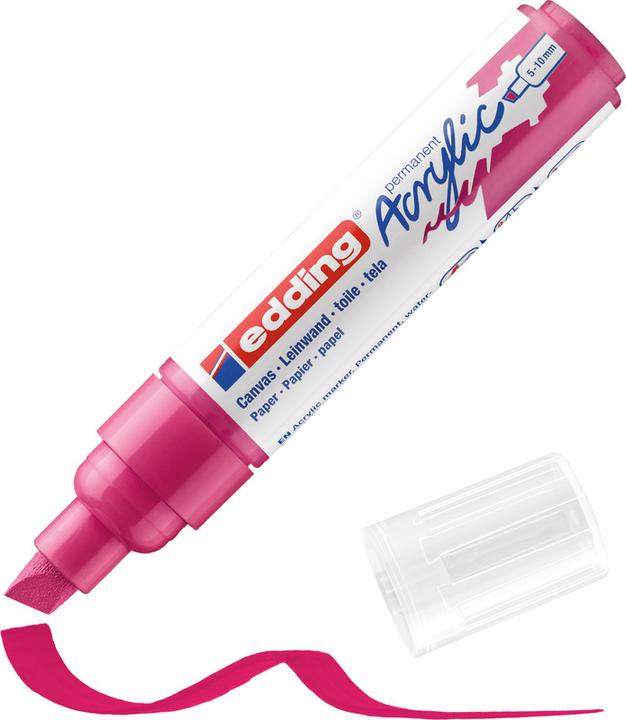 Produktbild Edding Acrylmarker (Enzianblau, Sonnengelb, Verkehrsgelb, Türkis, Telemagenta, 10 mm, 5 x)