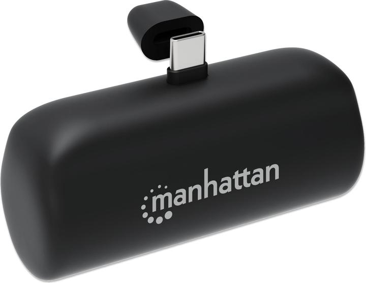 Manhattan Powerbank 5000 mAh mit integriertem USB-C-Stecker 10W zur Nutzung als Handyhalterung mit L (5000 mAh, 10 W, 10 Wh)