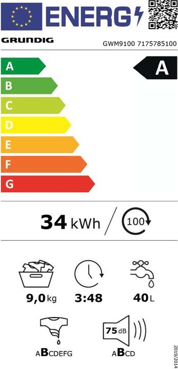 Etichetta energetica Beko GWM9100 (9 kg)