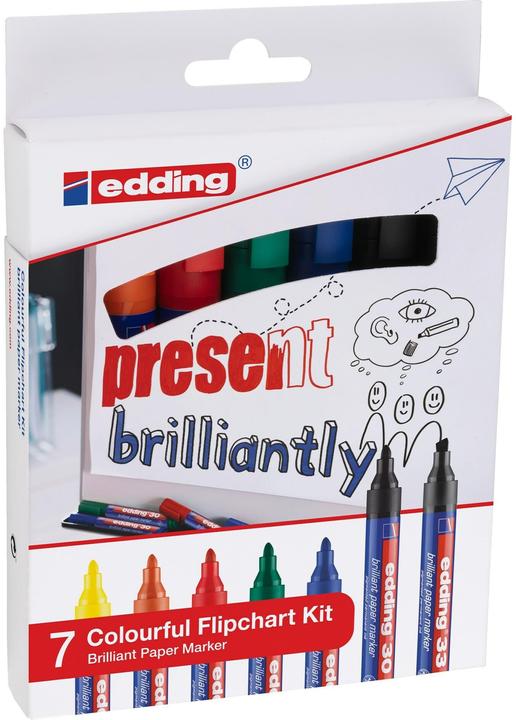 Actual product image Edding Flipchart marker (Orange, Yellow, Green, Blue, Black, Red, 3 mm, 7 x)