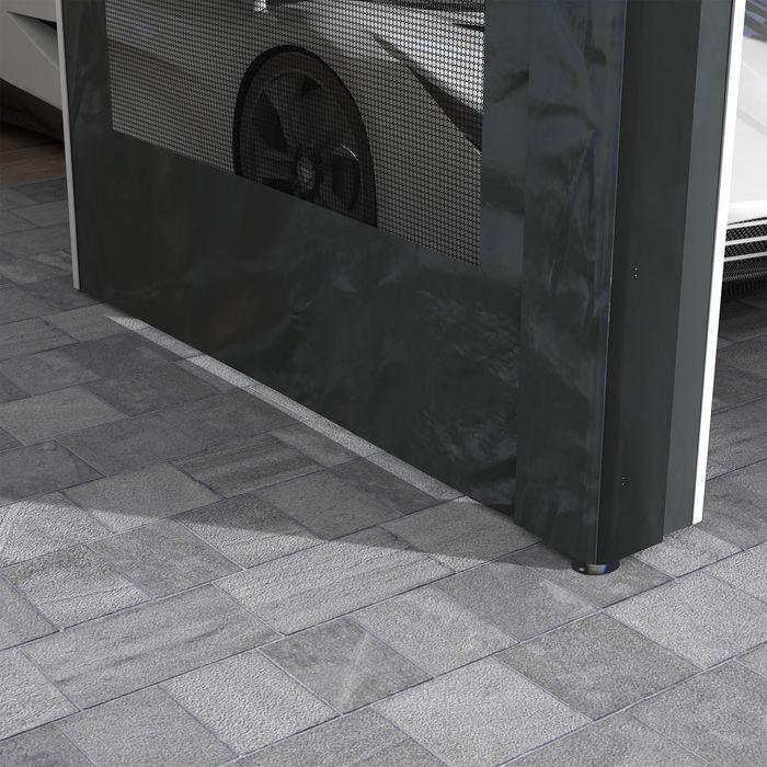 Produktbild Swisshandel24 Partyzelt, ca. 6 x 3m, höhenverstellbar, Autoüberdachung mit 4 Netzfenstern, 4 Türen, Stahl, Dunkelg (600 cm, 297 cm)