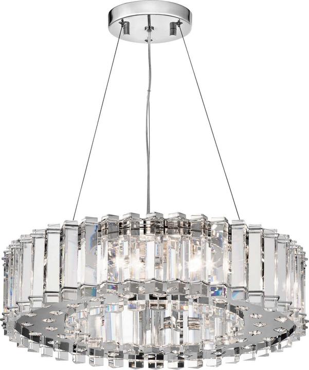 Elstead Lighting Crystal Skye LED chandelier G9 8-fold 14cm chrome IP44 (53 cm)