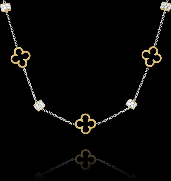 Immagine prodotto Charles Garnier Catena d'argento bicolore, zirconi (Argento 925)
