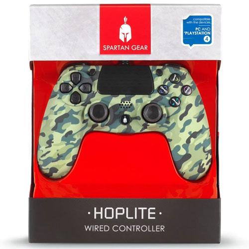 Spartan Gear PS4 Controller Hoplite wired camo compatible with PC and PS-4 (PS4, PC)