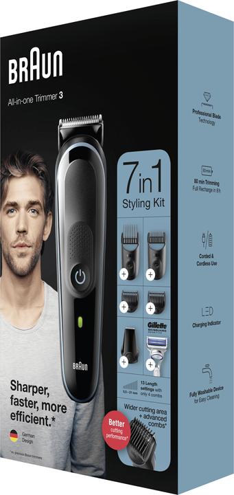 Actual product image Braun Multi Grooming Kit 3 MGK3342, 7-in-1 Beard Trimmer for Men, 5 Attachments